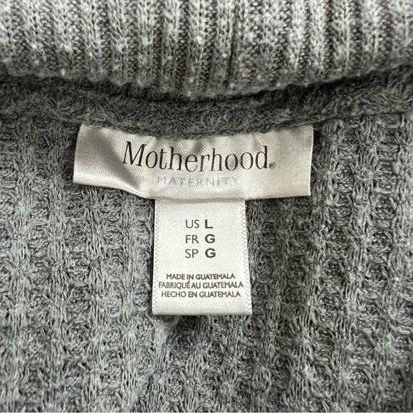Motherhood Maternity Waffle Knit Gray Open Sweater Cardigan - Picture 5 of 6